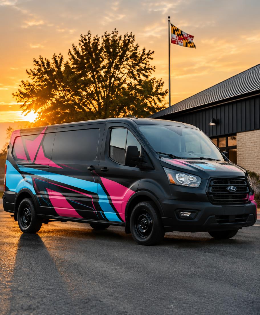 Custom wrapped work van in Maryland
